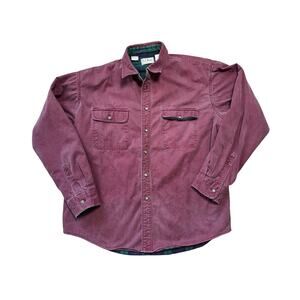 Vintage L.L. BEAN Long Sleeve Chamois shirt, LG, Red, Green & Blue Flannel lined